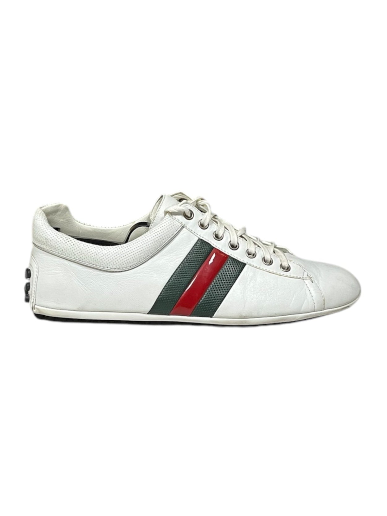 Leather Web Lace Up Sneakers